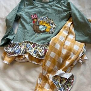 Kids' Green and Yellow Turkey Outfit